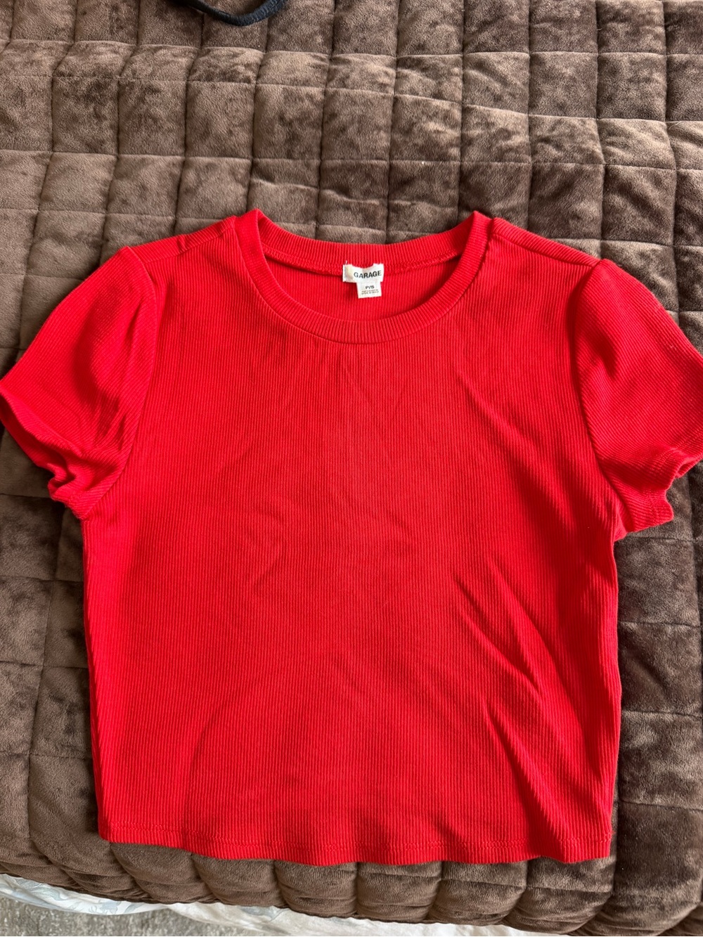NWOT Garage Red Ribbed Crop Top